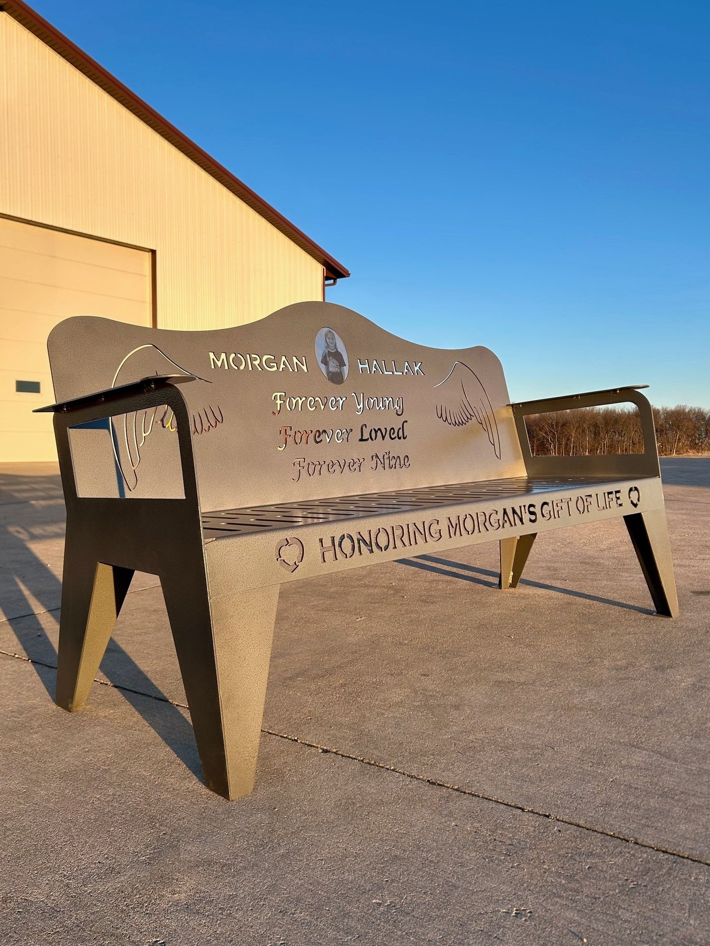 Personalized Memorial Bench with Photo Plaque, Six Foot