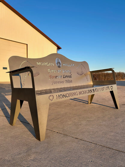 Personalized Memorial Bench with Photo Plaque, Six Foot