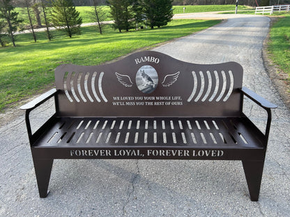 Personalized Memorial Bench with Photo Plaque, Six Foot