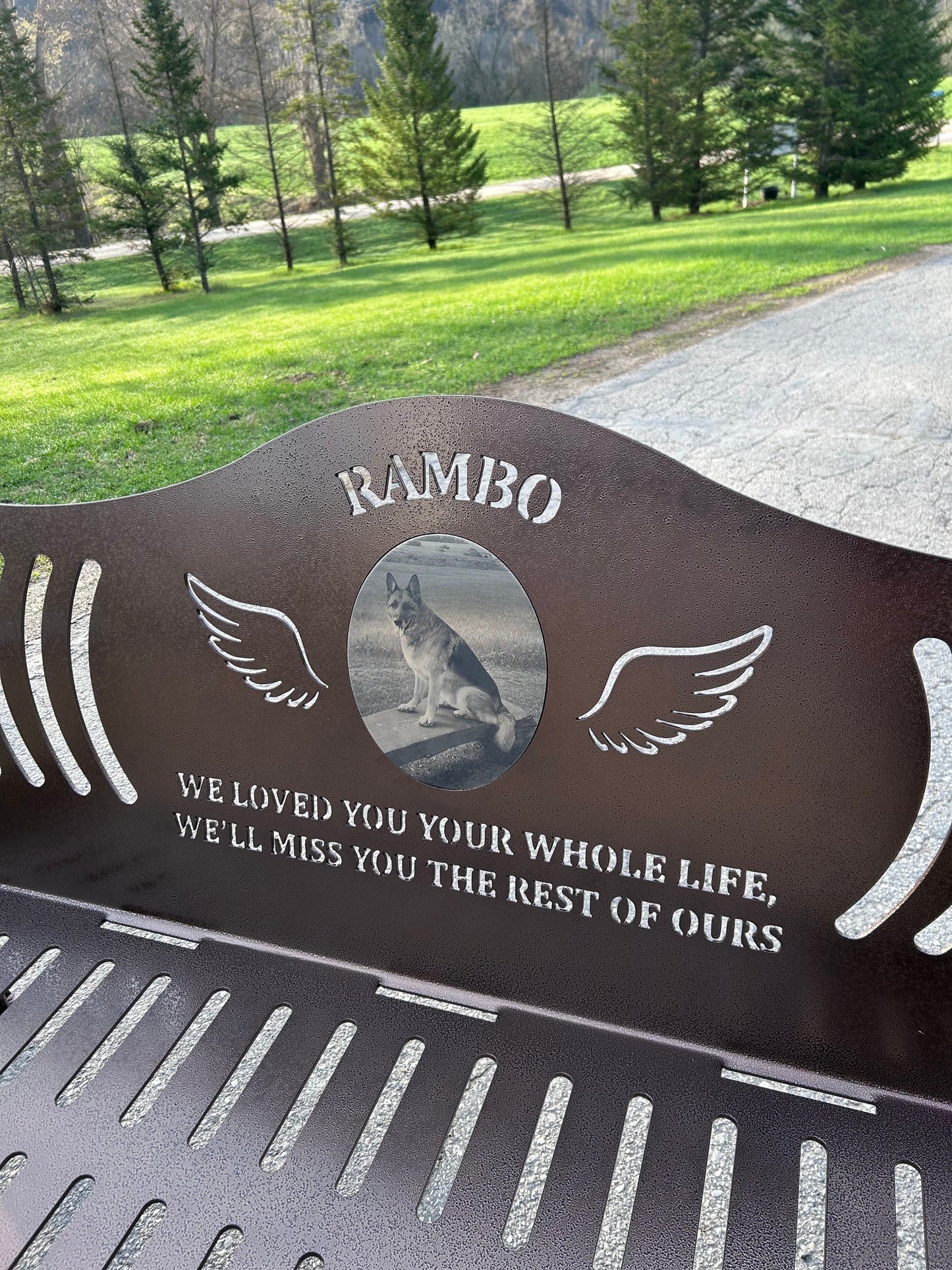Personalized Memorial Bench with Photo Plaque, Six Foot