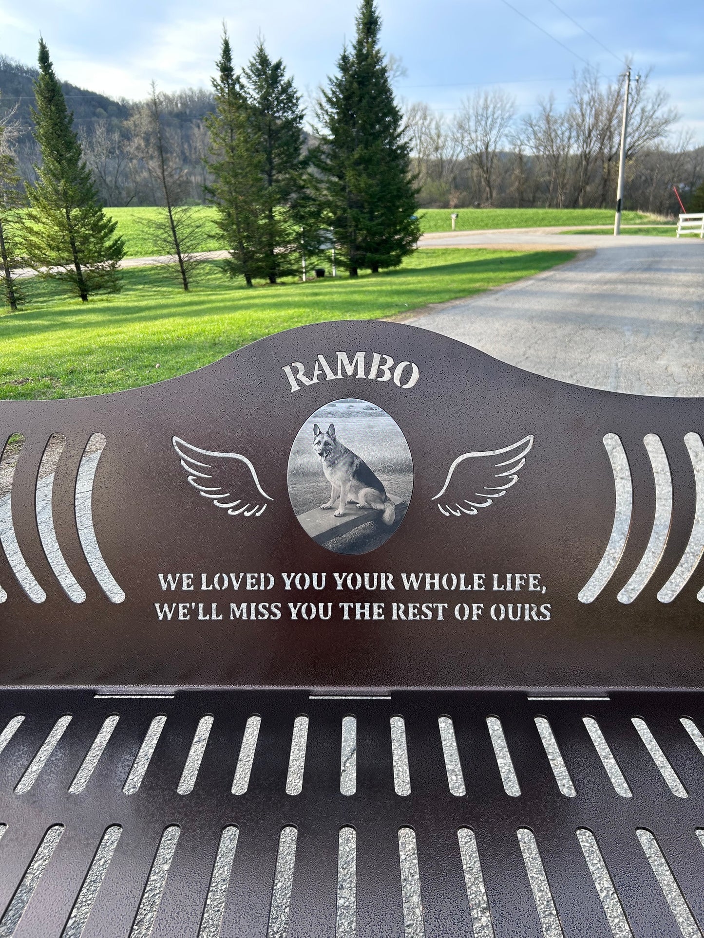 Personalized Memorial Bench with Photo Plaque, Six Foot