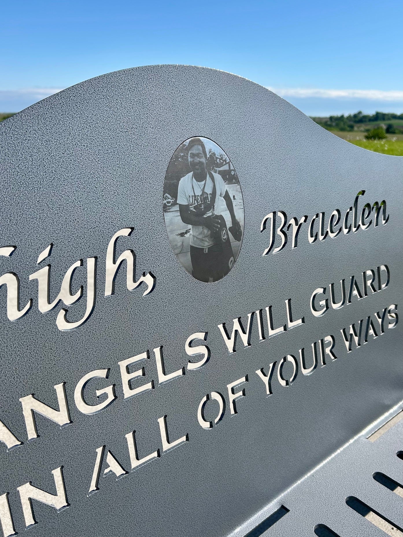 Personalized Memorial Bench with Photo Plaque, Six Foot