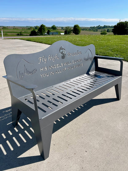 Personalized Memorial Bench with Photo Plaque, Six Foot