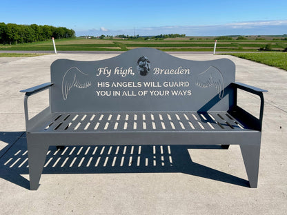 Personalized Memorial Bench with Photo Plaque, Six Foot