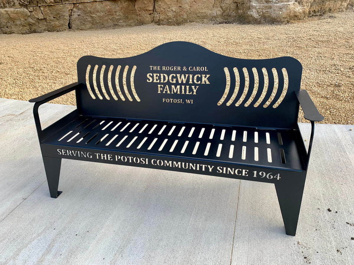 Personalized 6' Memorial Bench- Customized Bench- Metal Park Bench ...