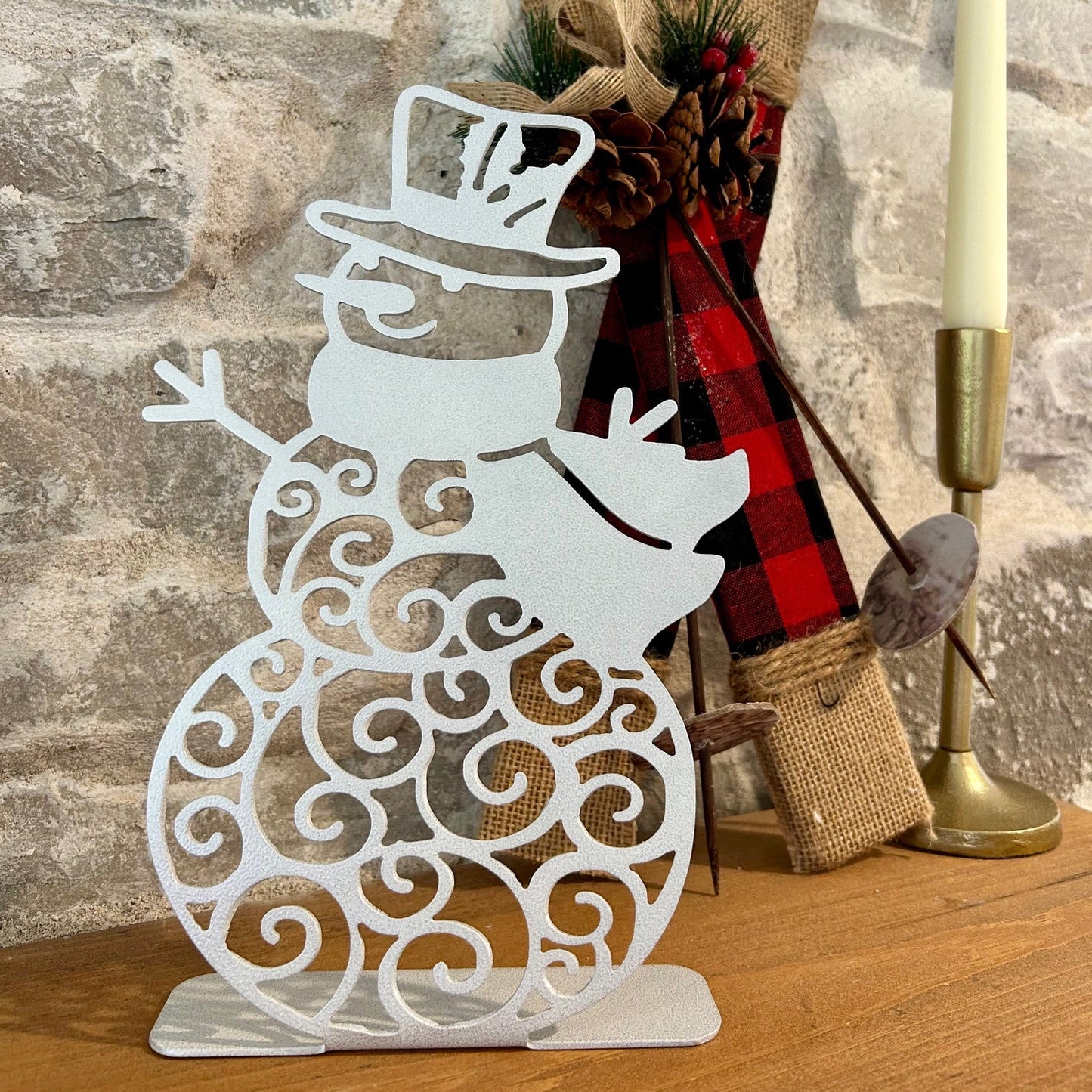 Self-Standing Swirly Snowman