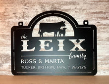 Load image into Gallery viewer, Personalized Cow Calf Farm Sign
