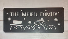Load image into Gallery viewer, Personalized Snowman Family Sign

