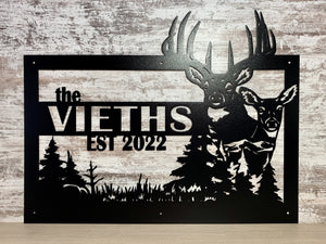 Personalized Deer Scene Sign